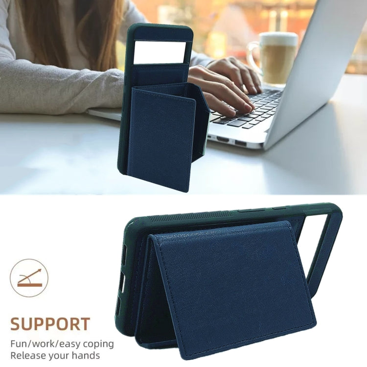 For Google Pixel 6a Solid Color Metal Buckle Card Slots Bag Phone Case