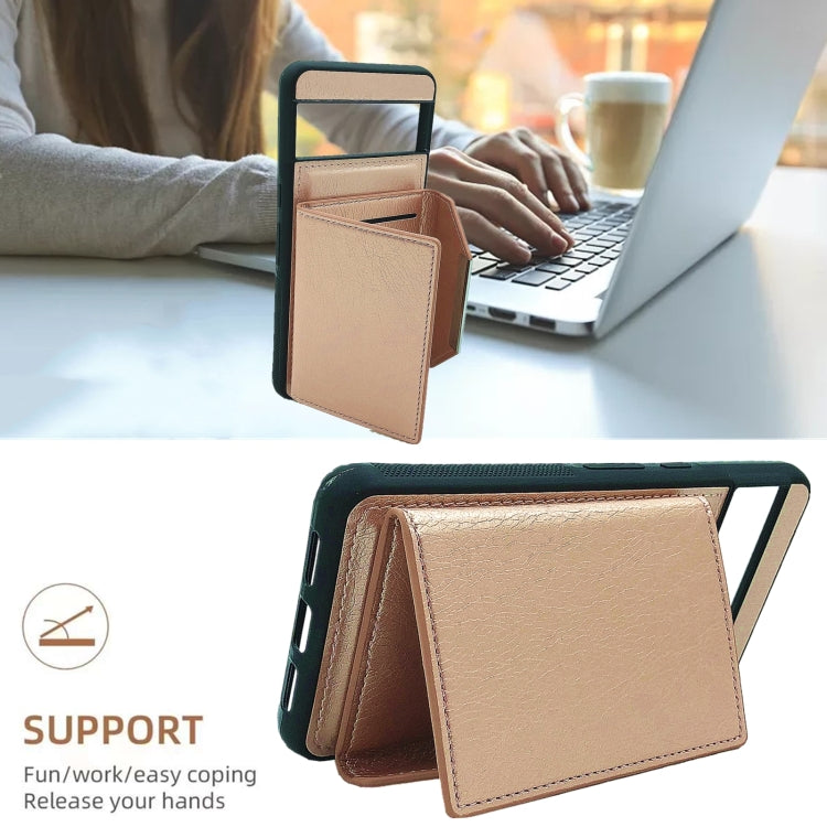 For Google Pixel 6a Solid Color Metal Buckle Card Slots Bag Phone Case