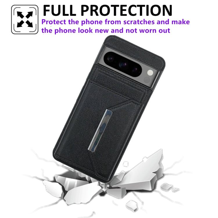 For Google Pixel 8a Solid Color Metal Buckle Card Slots Bag Phone Case