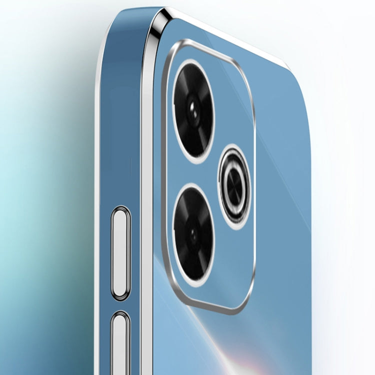 For Redmi 13 4G XINLI Straight Edge 6D Electroplate TPU Phone Case with Ring Holder
