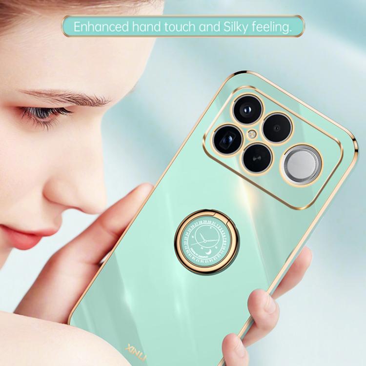 For Redmi K90 Pro Max / Poco F8 Ultra XINLI Straight Edge 6D Electroplate TPU Phone Case with Ring Holder