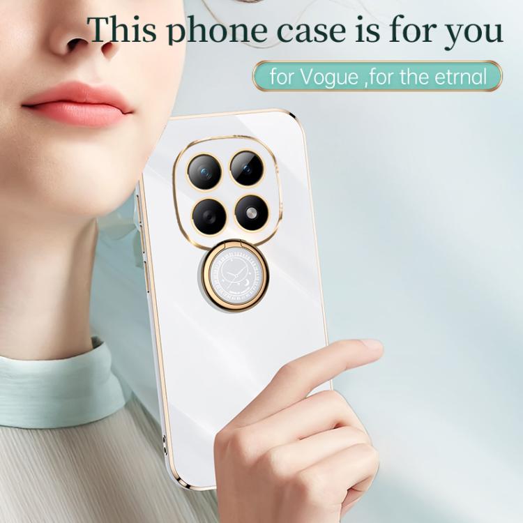 For Redmi Note 15 4G Global 164mm XINLI Straight Edge 6D Electroplate TPU Phone Case with Ring Holder