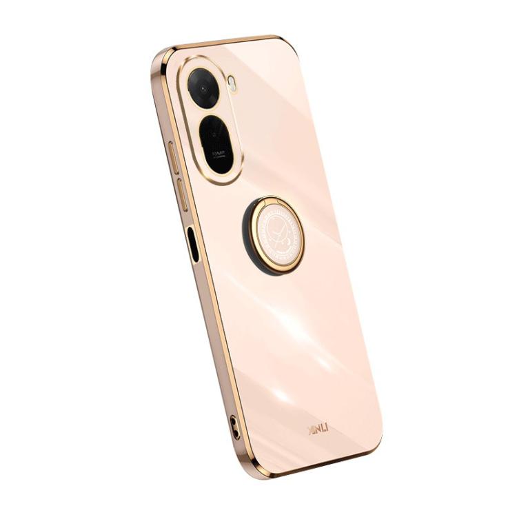 For Redmi A7 Pro 4G/5G 171mm XINLI Straight Edge 6D Electroplate TPU Phone Case with Ring Holder