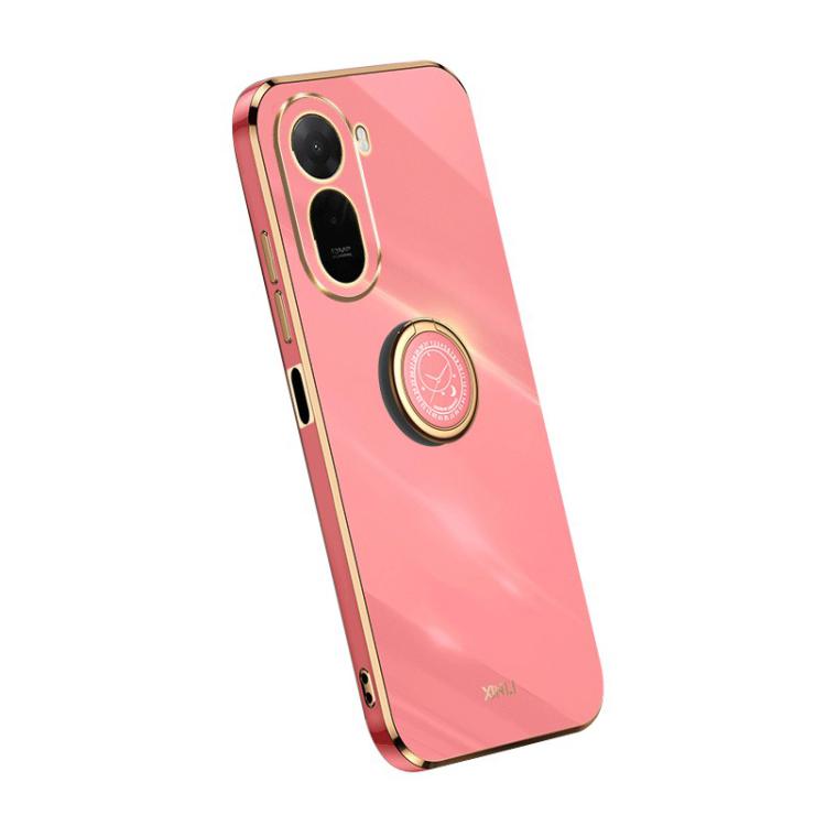 For Redmi A7 Pro 4G/5G 171mm XINLI Straight Edge 6D Electroplate TPU Phone Case with Ring Holder