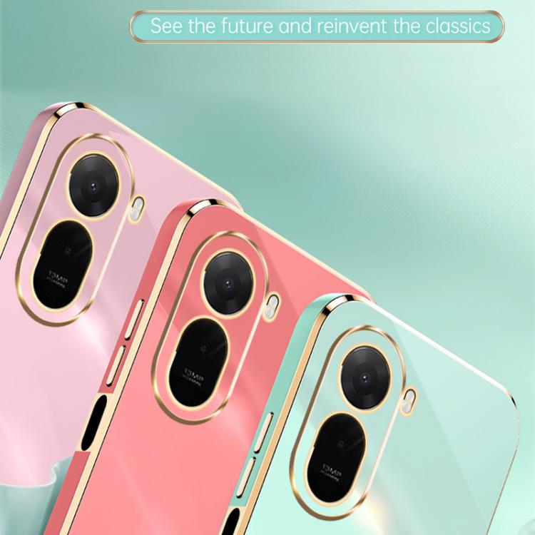 For Redmi A7 Pro 4G/5G 171mm XINLI Straight Edge 6D Electroplate TPU Phone Case with Ring Holder