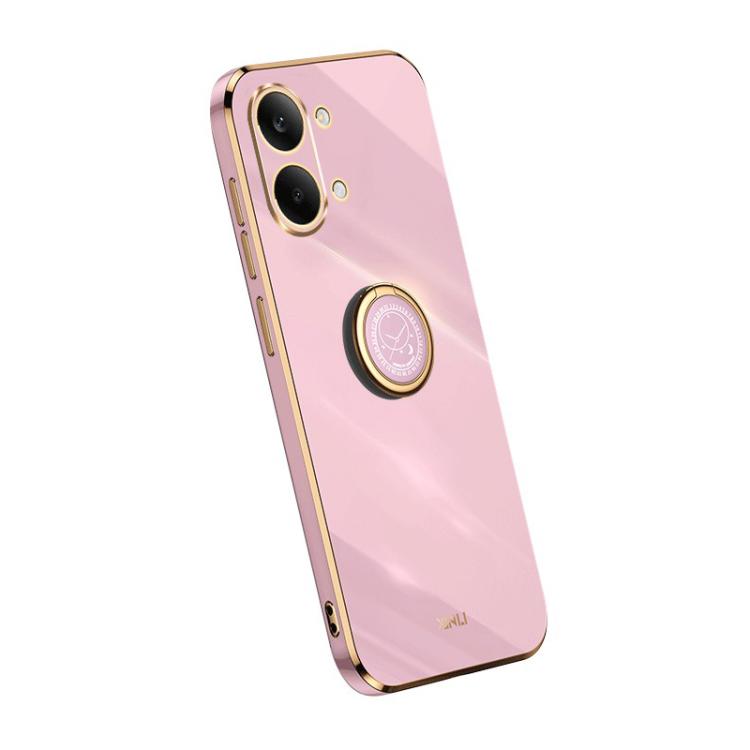 For Redmi Turbo 5 Max 5G XINLI Straight Edge 6D Electroplate TPU Phone Case with Ring Holder