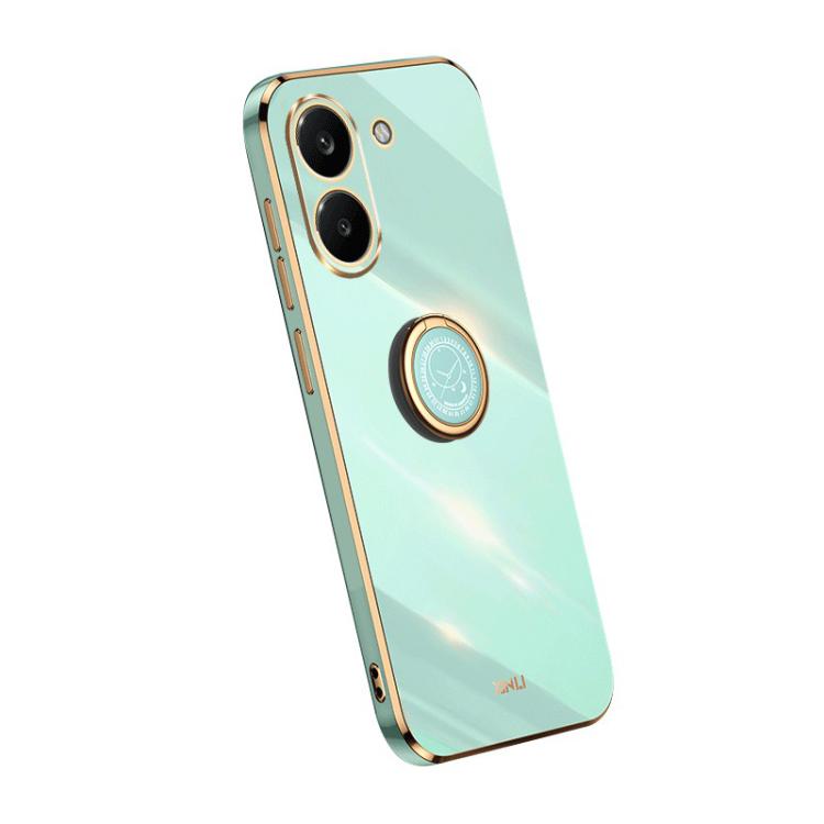 For Redmi Turbo 5 5G/Poco X8 Pro 5G XINLI Straight Edge 6D Electroplate TPU Phone Case with Ring Holder