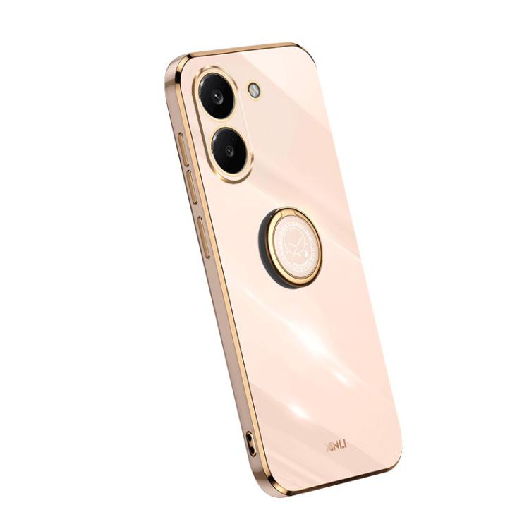 For Redmi Turbo 5 5G/Poco X8 Pro 5G XINLI Straight Edge 6D Electroplate TPU Phone Case with Ring Holder