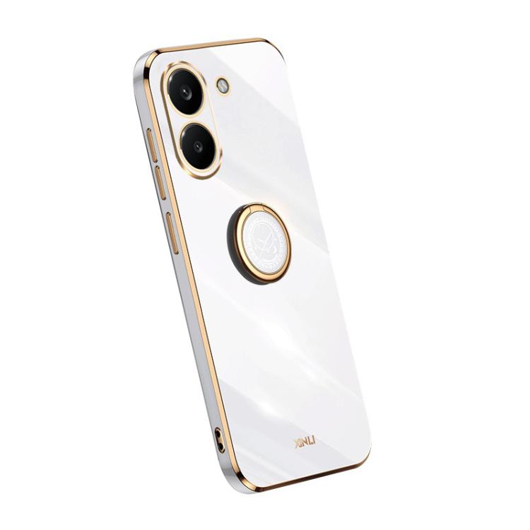 For Redmi Turbo 5 5G/Poco X8 Pro 5G XINLI Straight Edge 6D Electroplate TPU Phone Case with Ring Holder