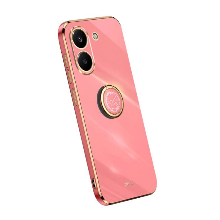 For Redmi Turbo 5 5G/Poco X8 Pro 5G XINLI Straight Edge 6D Electroplate TPU Phone Case with Ring Holder