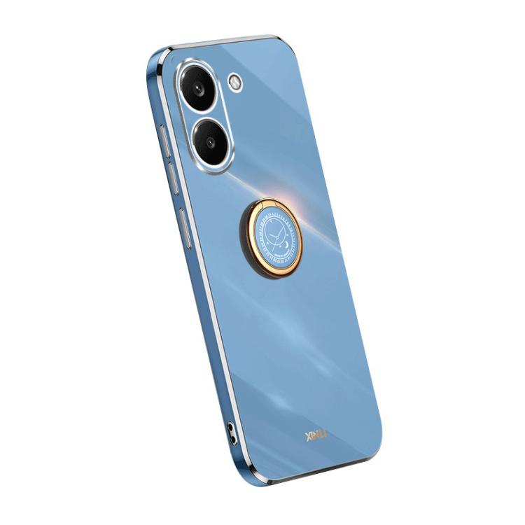 For Redmi Turbo 5 5G/Poco X8 Pro 5G XINLI Straight Edge 6D Electroplate TPU Phone Case with Ring Holder