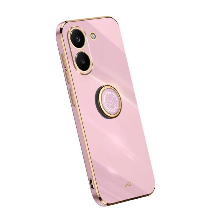 For Redmi Turbo 5 5G/Poco X8 Pro 5G XINLI Straight Edge 6D Electroplate TPU Phone Case with Ring Holder