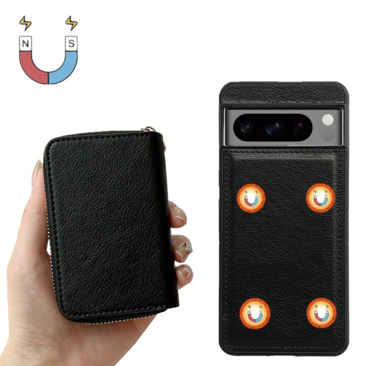 For Google Pixel 9 / 9 Pro Solid Color Zipper 11-Card Slots Bag Phone Case with Lanyard
