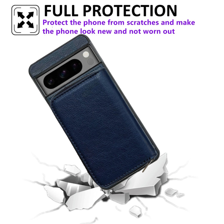 For Google Pixel 8a Solid Color Zipper 11-Card Slots Bag Phone Case with Lanyard