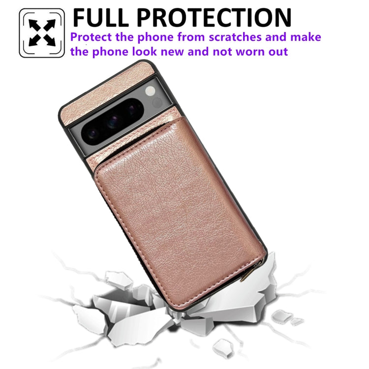 For Google Pixel 7 Pro Solid Color Zipper 11-Card Slots Bag Phone Case with Lanyard