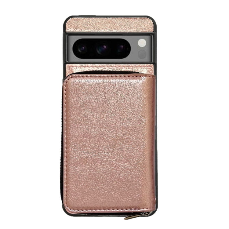For Google Pixel 6a Solid Color Zipper 11-Card Slots Bag Phone Case with Lanyard