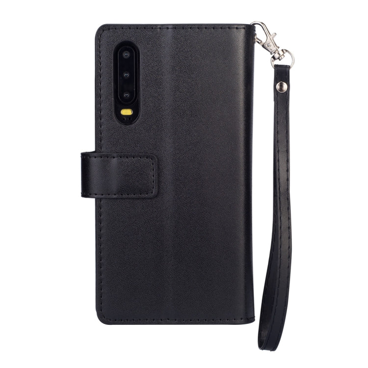 For Huawei P30 Multifunctional Zipper Horizontal Flip Leather Case with Holder & Wallet & 9 Card Slots & Lanyard
