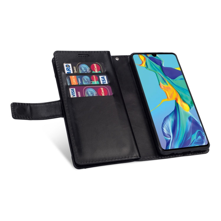 For Huawei P30 Multifunctional Zipper Horizontal Flip Leather Case with Holder & Wallet & 9 Card Slots & Lanyard