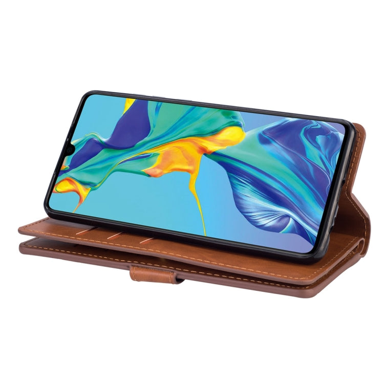 For Huawei P30 Multifunctional Zipper Horizontal Flip Leather Case with Holder & Wallet & 9 Card Slots & Lanyard