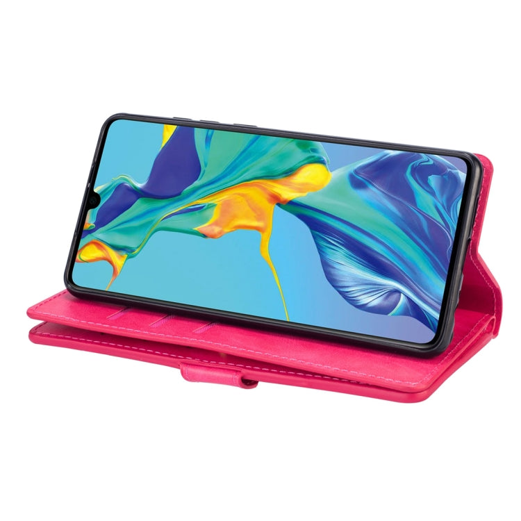 For Huawei P30 Multifunctional Zipper Horizontal Flip Leather Case with Holder & Wallet & 9 Card Slots & Lanyard