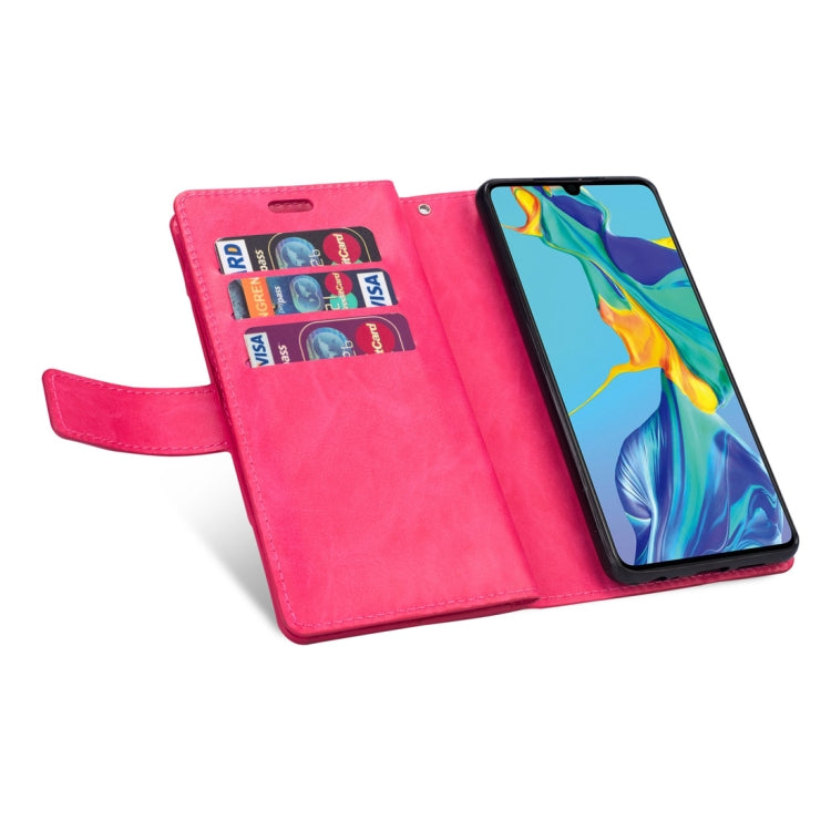 For Huawei P30 Multifunctional Zipper Horizontal Flip Leather Case with Holder & Wallet & 9 Card Slots & Lanyard