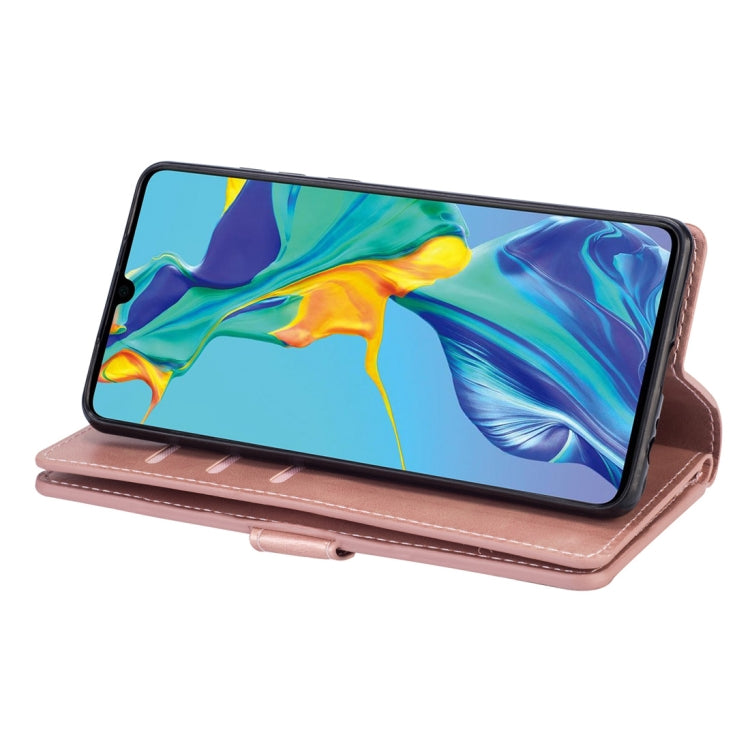 For Huawei P30 Multifunctional Zipper Horizontal Flip Leather Case with Holder & Wallet & 9 Card Slots & Lanyard