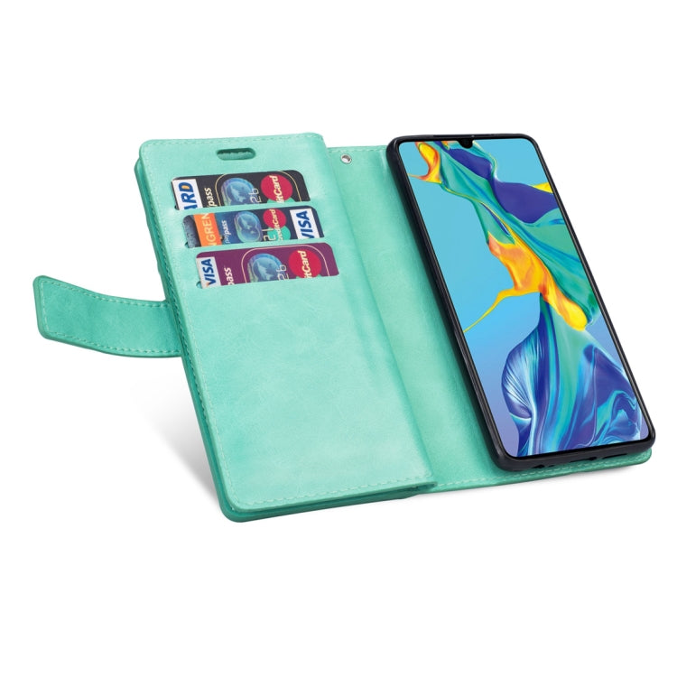 For Huawei P30 Multifunctional Zipper Horizontal Flip Leather Case with Holder & Wallet & 9 Card Slots & Lanyard