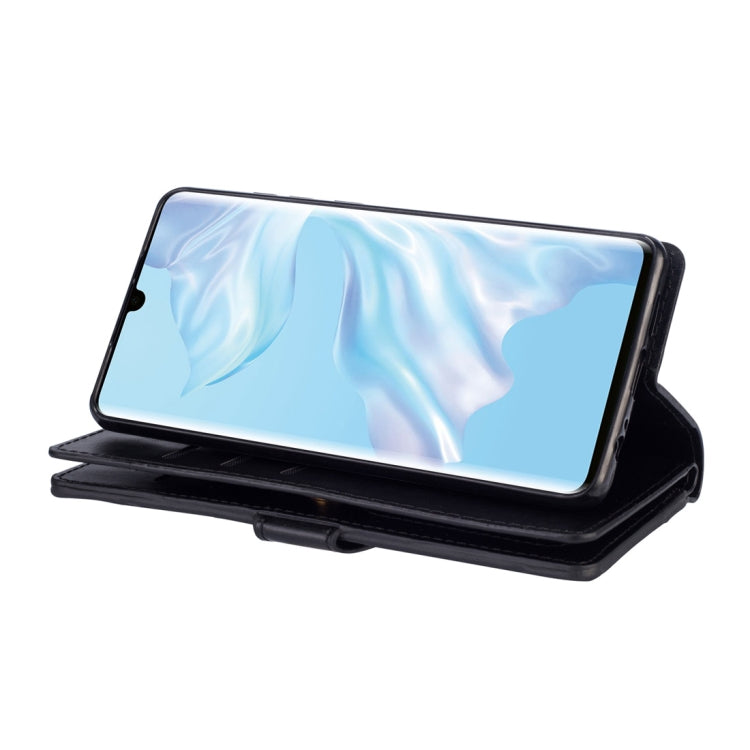 For Huawei P30 Pro Multifunctional Zipper Horizontal Flip Leather Case with Holder & Wallet & 9 Card Slots & Lanyard