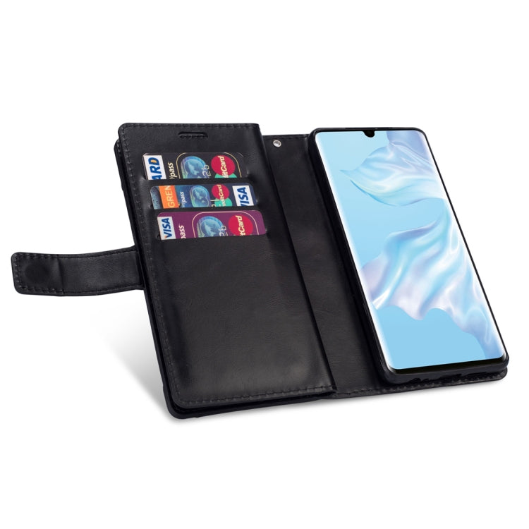 For Huawei P30 Pro Multifunctional Zipper Horizontal Flip Leather Case with Holder & Wallet & 9 Card Slots & Lanyard