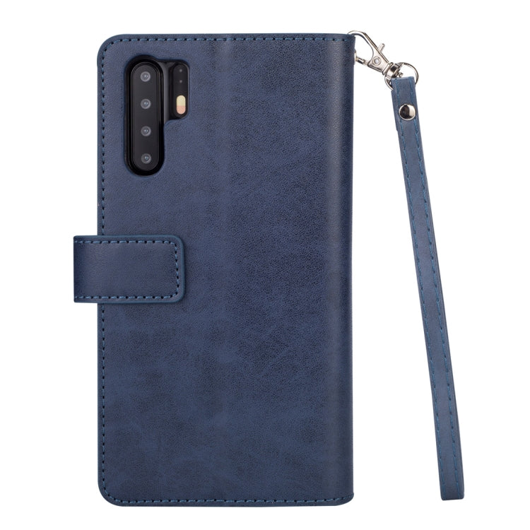 For Huawei P30 Pro Multifunctional Zipper Horizontal Flip Leather Case with Holder & Wallet & 9 Card Slots & Lanyard
