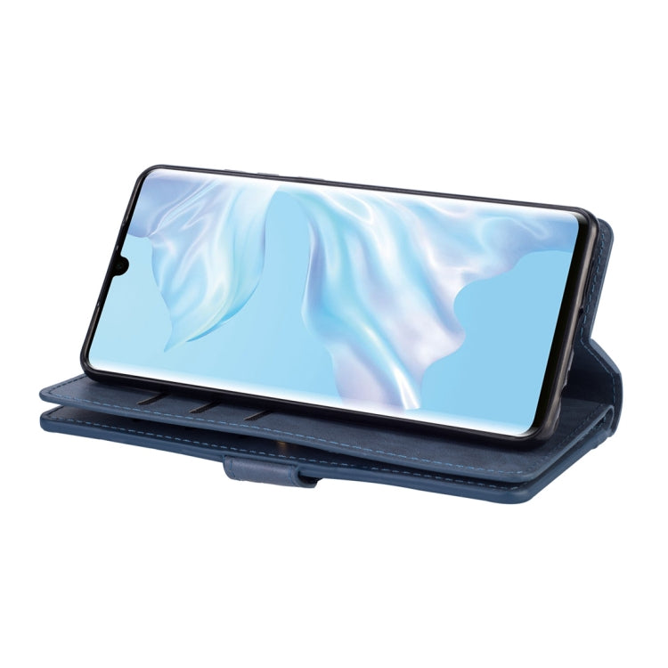 For Huawei P30 Pro Multifunctional Zipper Horizontal Flip Leather Case with Holder & Wallet & 9 Card Slots & Lanyard