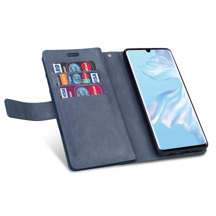 For Huawei P30 Pro Multifunctional Zipper Horizontal Flip Leather Case with Holder & Wallet & 9 Card Slots & Lanyard