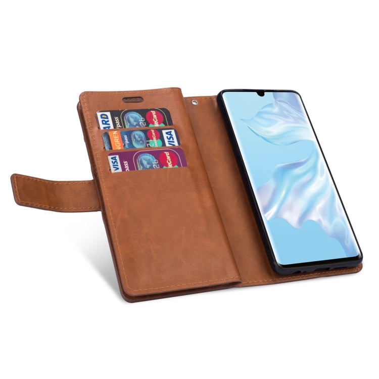 For Huawei P30 Pro Multifunctional Zipper Horizontal Flip Leather Case with Holder & Wallet & 9 Card Slots & Lanyard