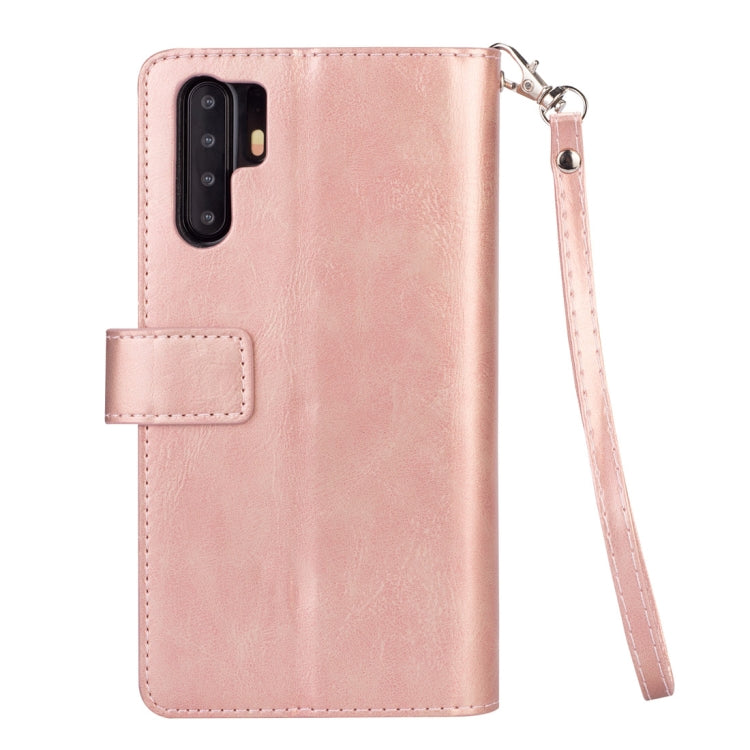 For Huawei P30 Pro Multifunctional Zipper Horizontal Flip Leather Case with Holder & Wallet & 9 Card Slots & Lanyard