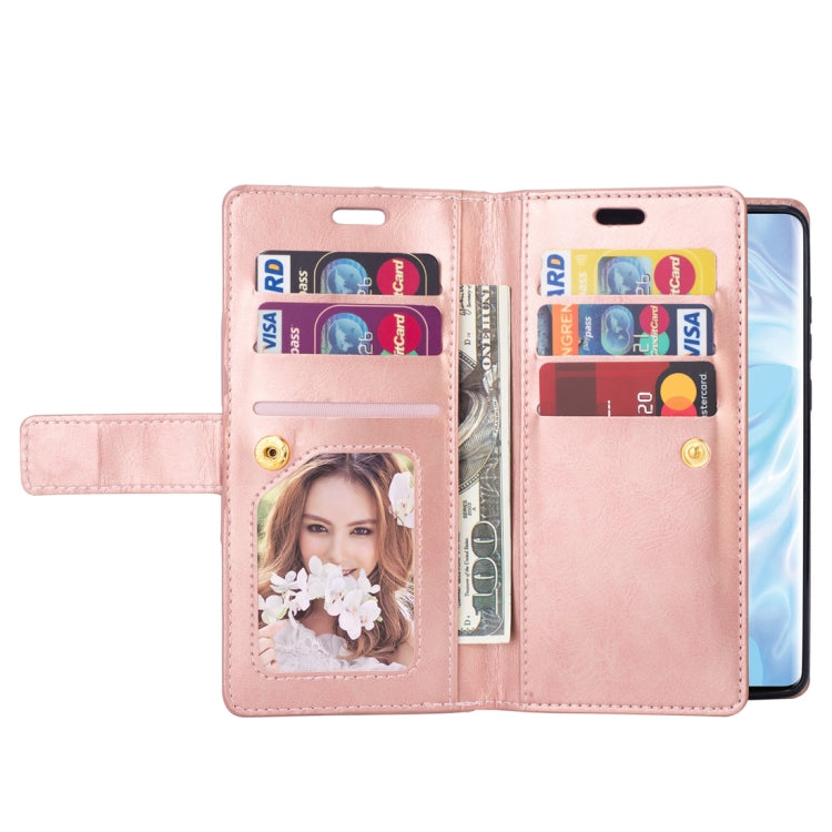 For Huawei P30 Pro Multifunctional Zipper Horizontal Flip Leather Case with Holder & Wallet & 9 Card Slots & Lanyard