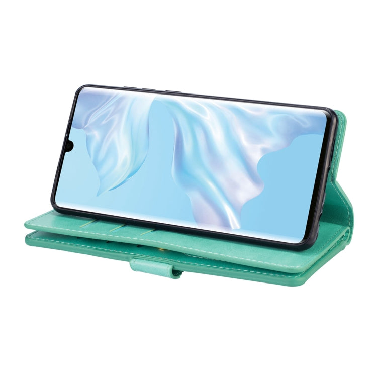 For Huawei P30 Pro Multifunctional Zipper Horizontal Flip Leather Case with Holder & Wallet & 9 Card Slots & Lanyard