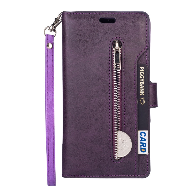 For Huawei P30 lite Multifunctional Zipper Horizontal Flip Leather Case with Holder & Wallet & 9 Card Slots & Lanyard
