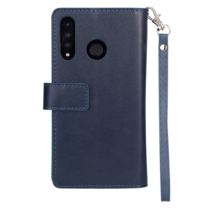 For Huawei P30 lite Multifunctional Zipper Horizontal Flip Leather Case with Holder & Wallet & 9 Card Slots & Lanyard