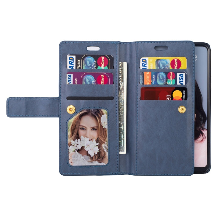 For Huawei P30 lite Multifunctional Zipper Horizontal Flip Leather Case with Holder & Wallet & 9 Card Slots & Lanyard