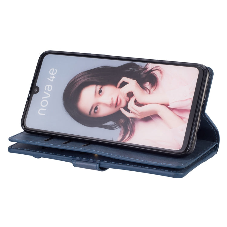 For Huawei P30 lite Multifunctional Zipper Horizontal Flip Leather Case with Holder & Wallet & 9 Card Slots & Lanyard