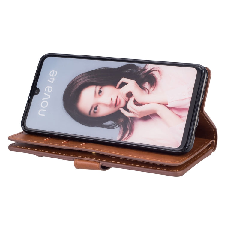 For Huawei P30 lite Multifunctional Zipper Horizontal Flip Leather Case with Holder & Wallet & 9 Card Slots & Lanyard