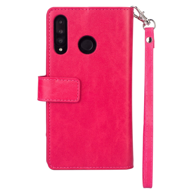 For Huawei P30 lite Multifunctional Zipper Horizontal Flip Leather Case with Holder & Wallet & 9 Card Slots & Lanyard