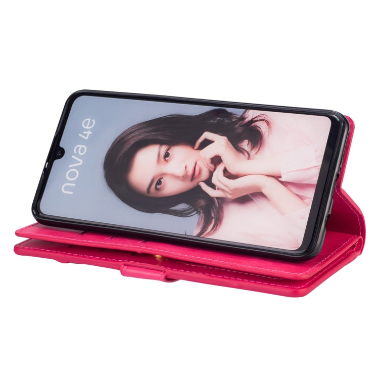 For Huawei P30 lite Multifunctional Zipper Horizontal Flip Leather Case with Holder & Wallet & 9 Card Slots & Lanyard