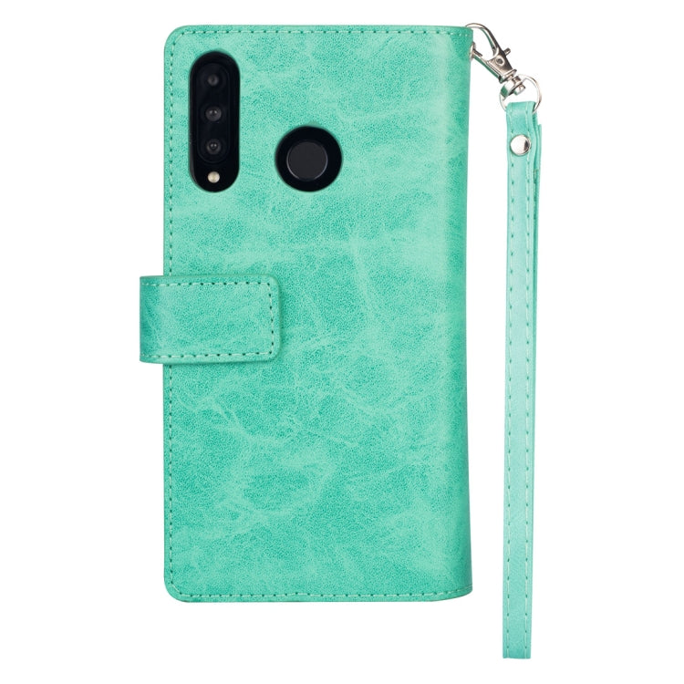 For Huawei P30 lite Multifunctional Zipper Horizontal Flip Leather Case with Holder & Wallet & 9 Card Slots & Lanyard