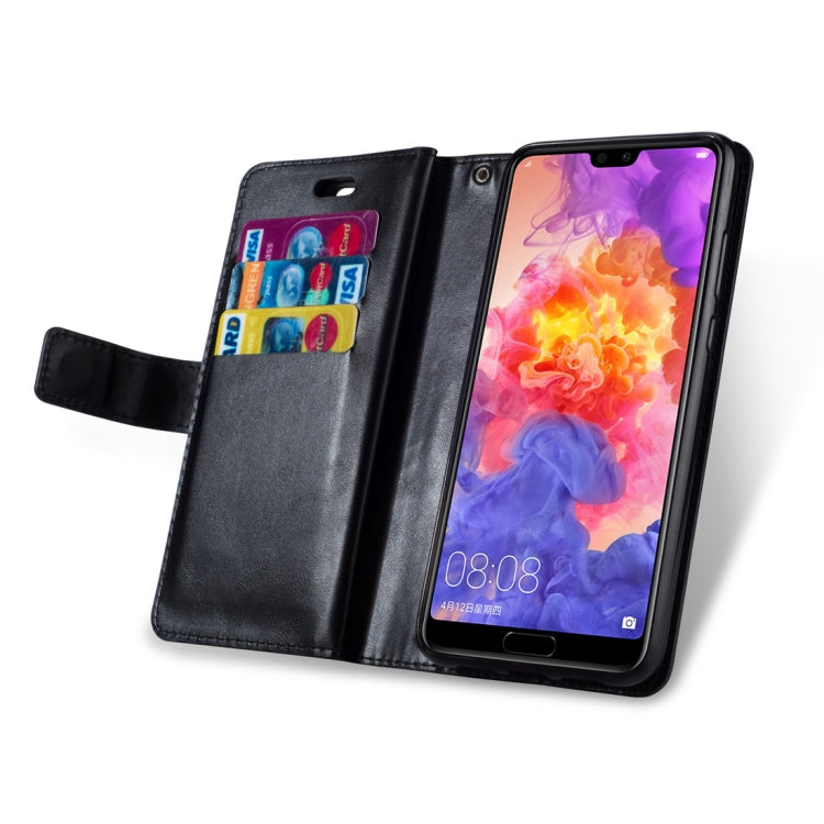 For Huawei P20 Multifunctional Zipper Horizontal Flip Leather Case with Holder & Wallet & 9 Card Slots & Lanyard