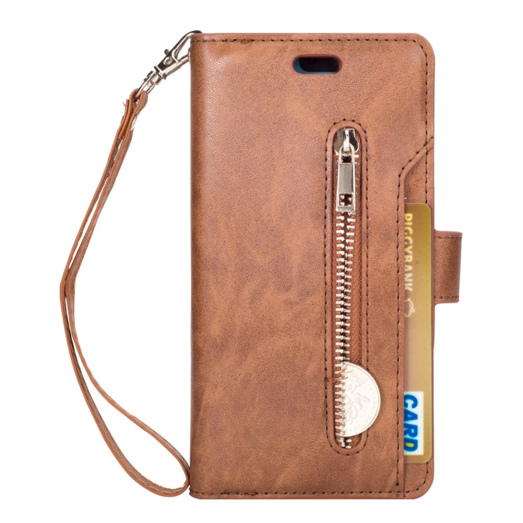For Huawei P20 Pro Multifunctional Zipper Horizontal Flip Leather Case with Holder & Wallet & 9 Card Slots & Lanyard