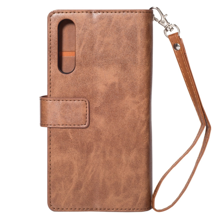 For Huawei P20 Pro Multifunctional Zipper Horizontal Flip Leather Case with Holder & Wallet & 9 Card Slots & Lanyard