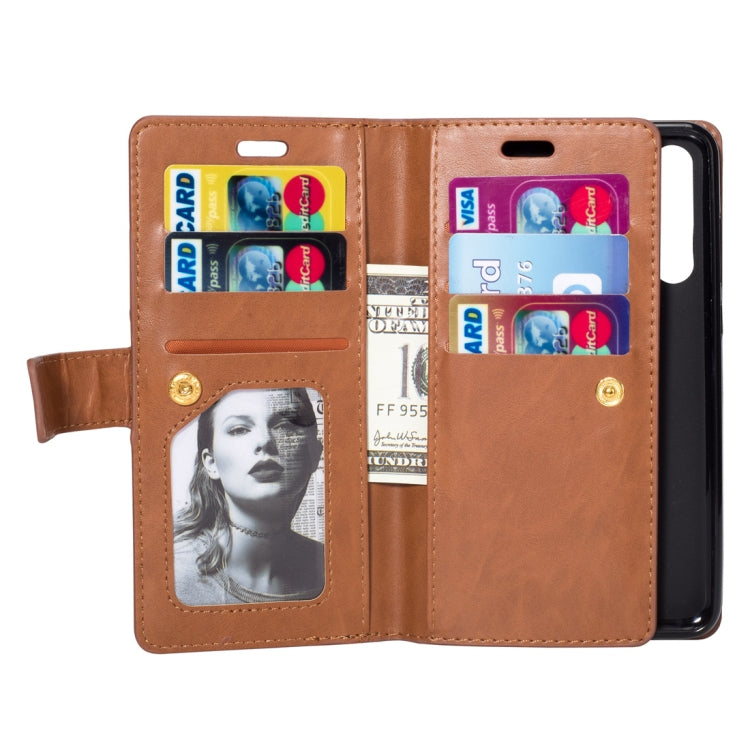 For Huawei P20 Pro Multifunctional Zipper Horizontal Flip Leather Case with Holder & Wallet & 9 Card Slots & Lanyard