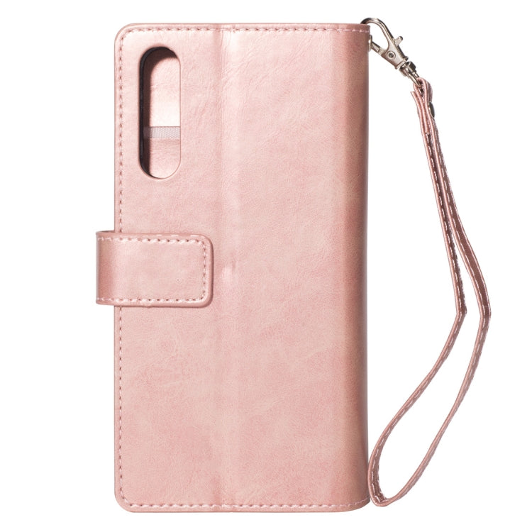 For Huawei P20 Pro Multifunctional Zipper Horizontal Flip Leather Case with Holder & Wallet & 9 Card Slots & Lanyard