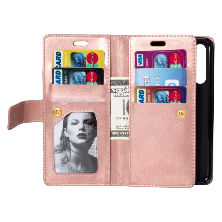 For Huawei P20 Pro Multifunctional Zipper Horizontal Flip Leather Case with Holder & Wallet & 9 Card Slots & Lanyard